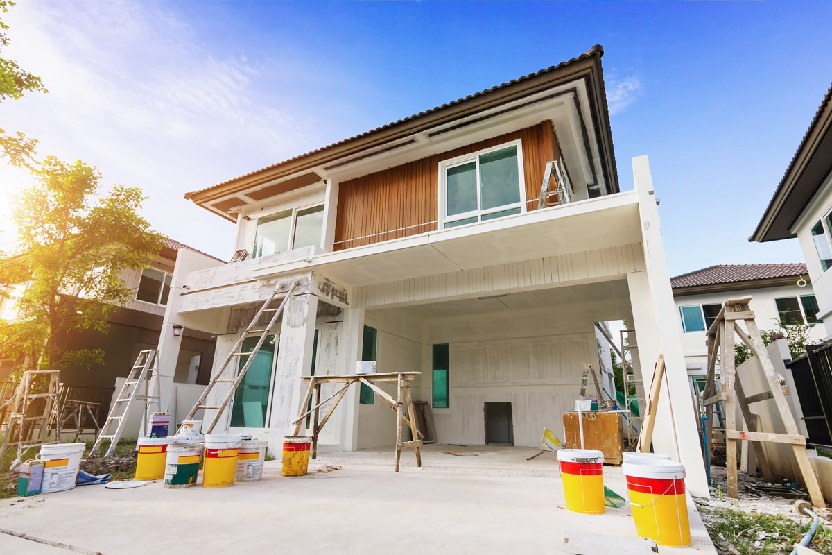 The outside of a home that is being remodeled in El Paso.